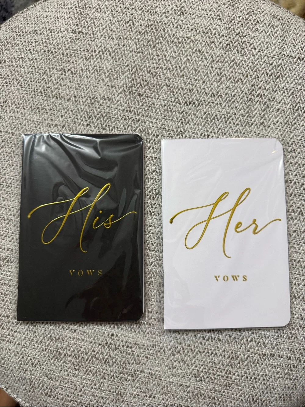 Amazon His and Her Vows Notebooks - Black & White with Gold Script